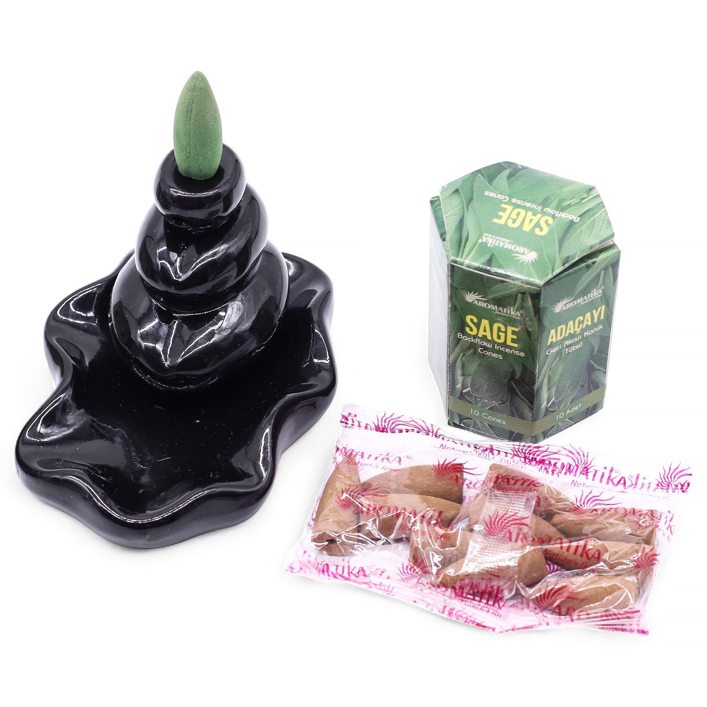 Pack of 10 Masala Backflow Incense - Sage