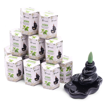 Pack of 10 Masala Backflow Incense - Jasmine