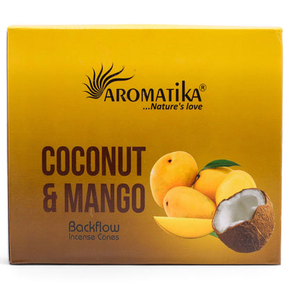Pack of 10 Masala Backflow Incense - Coconut & Mango