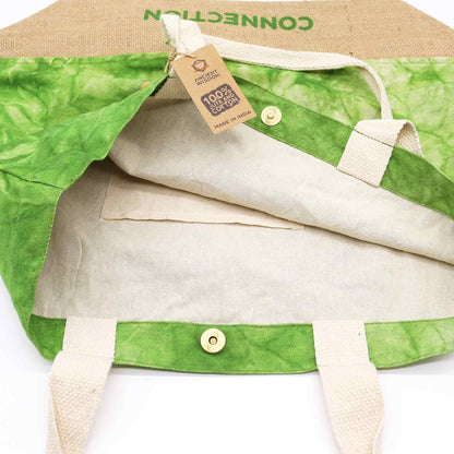 All Natural Bag - Green Stonewash - Tree of Life - Connection