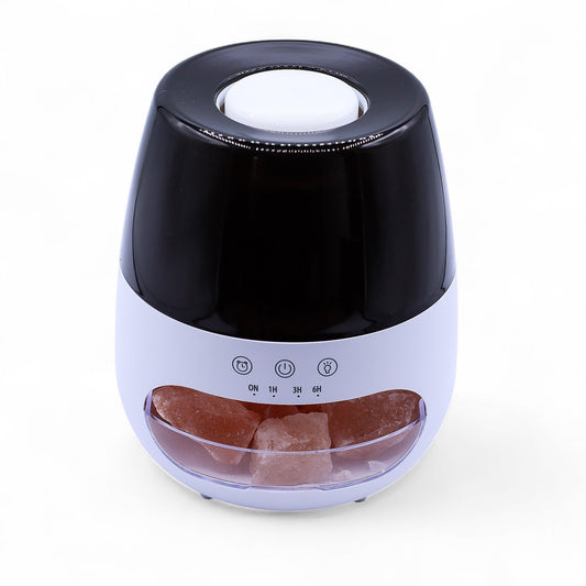 Salt Stone Flame Effect Aroma Diffuser  - White USB - Colour Change and Timer